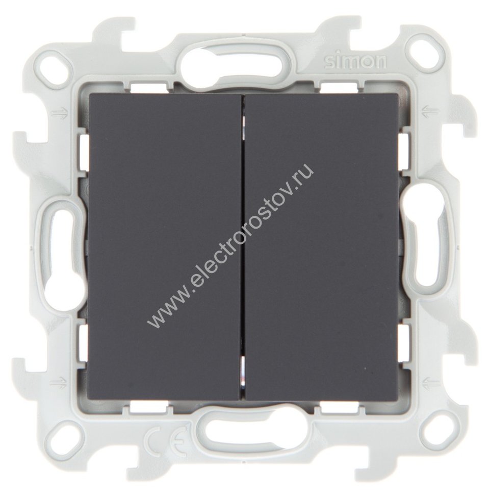 Simon 24 Графит Выключатель 2-клавишный Simon