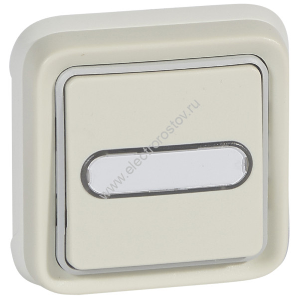 Plexo Белый Выключатель 1-клавишный с/п кнопочный(НО+НЗ- контакт)встраиваемый, с держ. этикетки Legrand