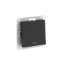 AtlasDesign Карбон Переключатель 1-клавишный с подсветкой c быстрозажим. клеммами Schneider Electric