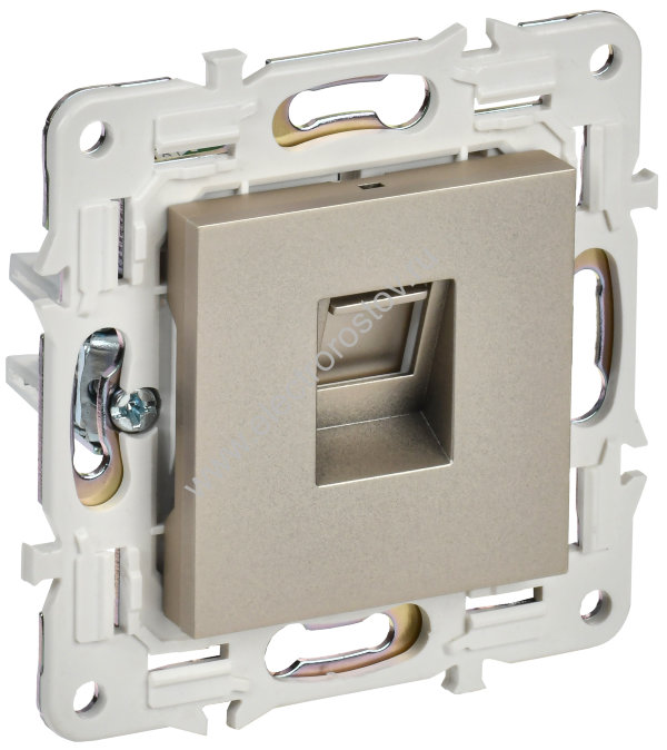 IEK SKANDY Шампань Розетка компьютерная RJ45 кат.6 SK-K02Sh