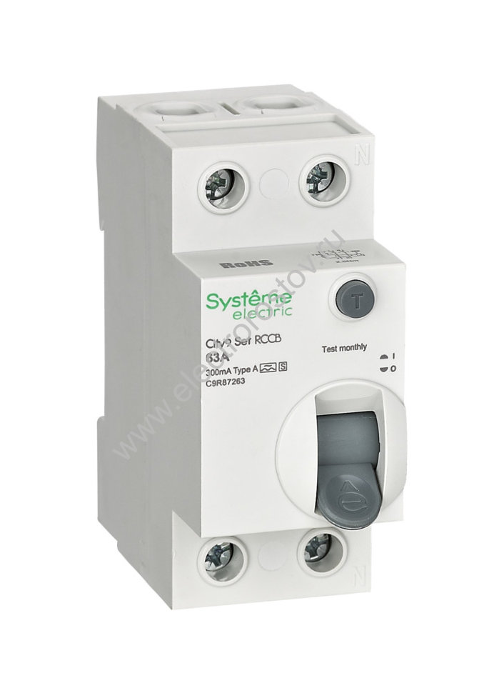 City9 Выключатель диф. тока (УЗО) 2п 63А 300 мА A-S Systeme Electric