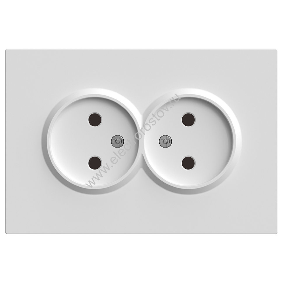 STEKKER Эмили Белый фарфор, soft touch Розетка 2-местная с защитной шторкой б/з