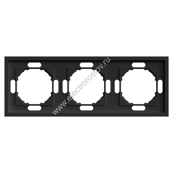 STEKKER Эмили Черный уголь, soft touch Рамка 3-местная