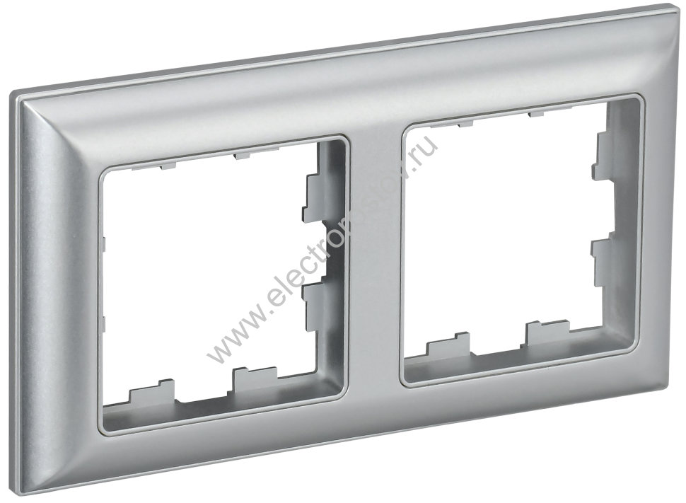 IEK BRITE DECOR Алюминий 3D-форма Рамка 2-м РУ-2-Бр