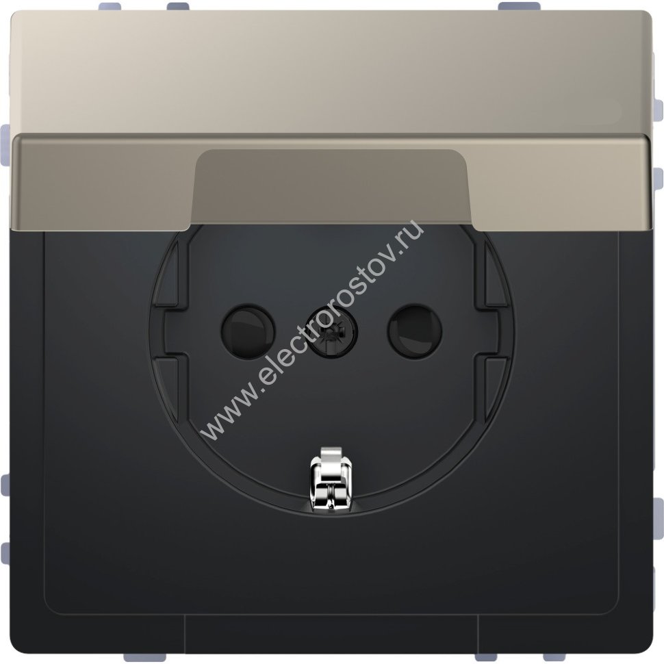 Merten D-Life Никель Розетка 16А с/з и крышкой IP20 Schneider Electric