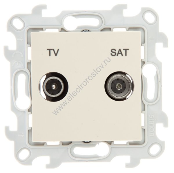 Simon 24 Слоновая кость Розетка TV-SAT оконечная Simon