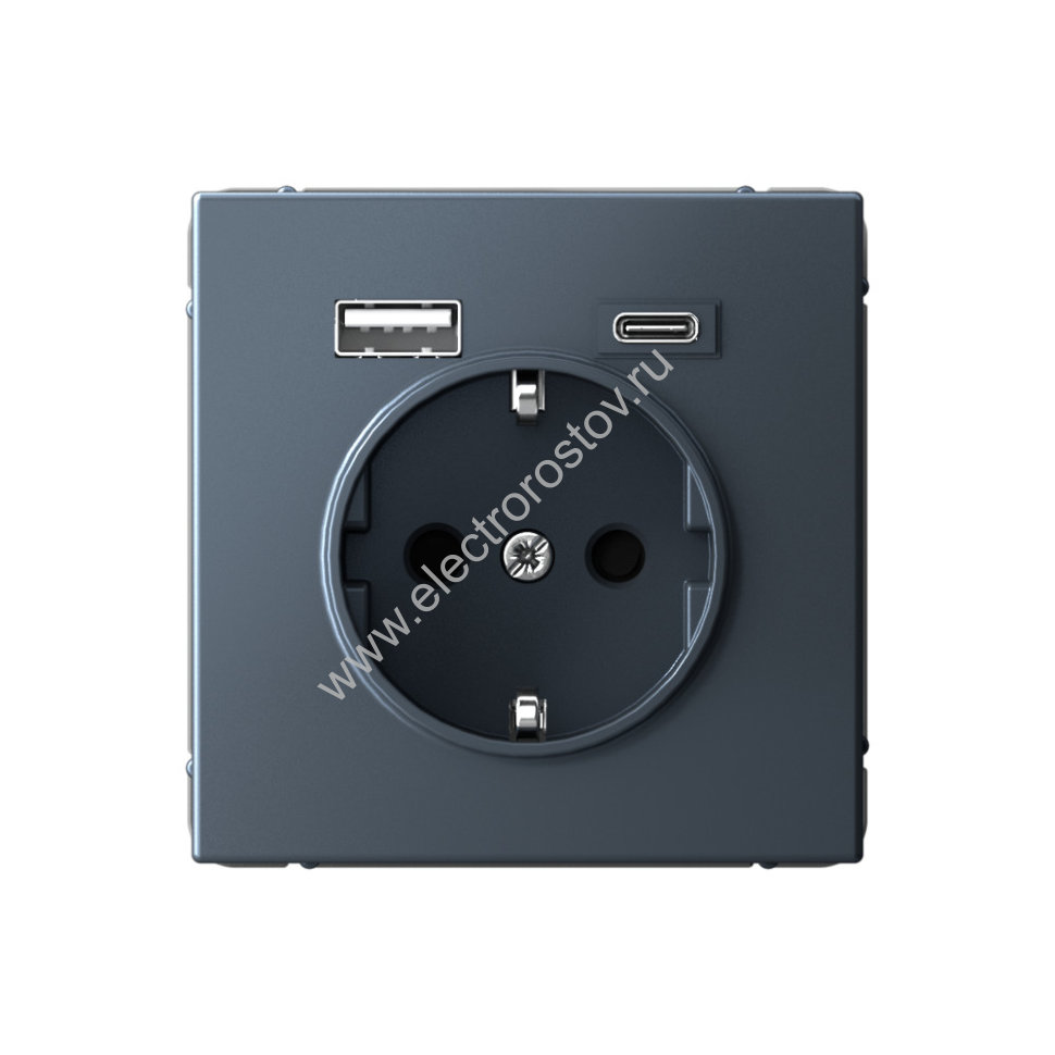 Systeme Electric ArtGallery Грифель Розетка 16А с 2 USB A+C, 5В/2,4А/3,0А, 2х5В/1,5А, механизм