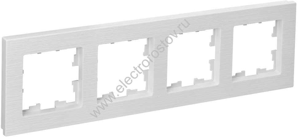 IEK BRITE DECOR Белый рифленый Рамка 4-м РУ-4-Бр