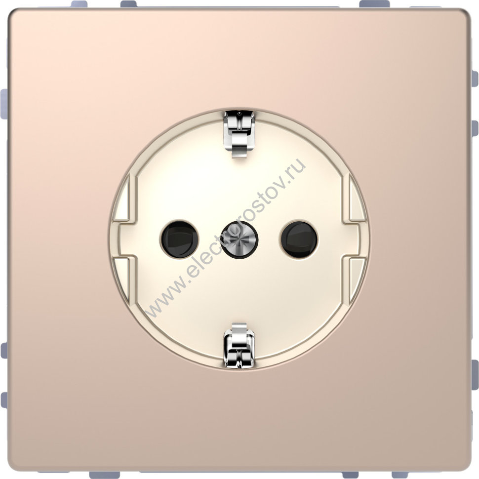 Merten D-Life Шампань Розетка 16А с/з и шторками, винт. зажим. Schneider Electric