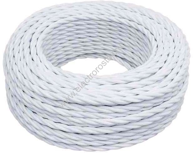 Витой провод 3*1,5, белый, матовый 150м