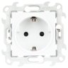 Simon 24 Белый Розетка 1-ая с заземлением, с защитными шторками Push and Go Simon