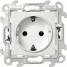 Simon 24 Белый Розетка 1-ая с заземлением, с защитными шторками Push and Go Simon
