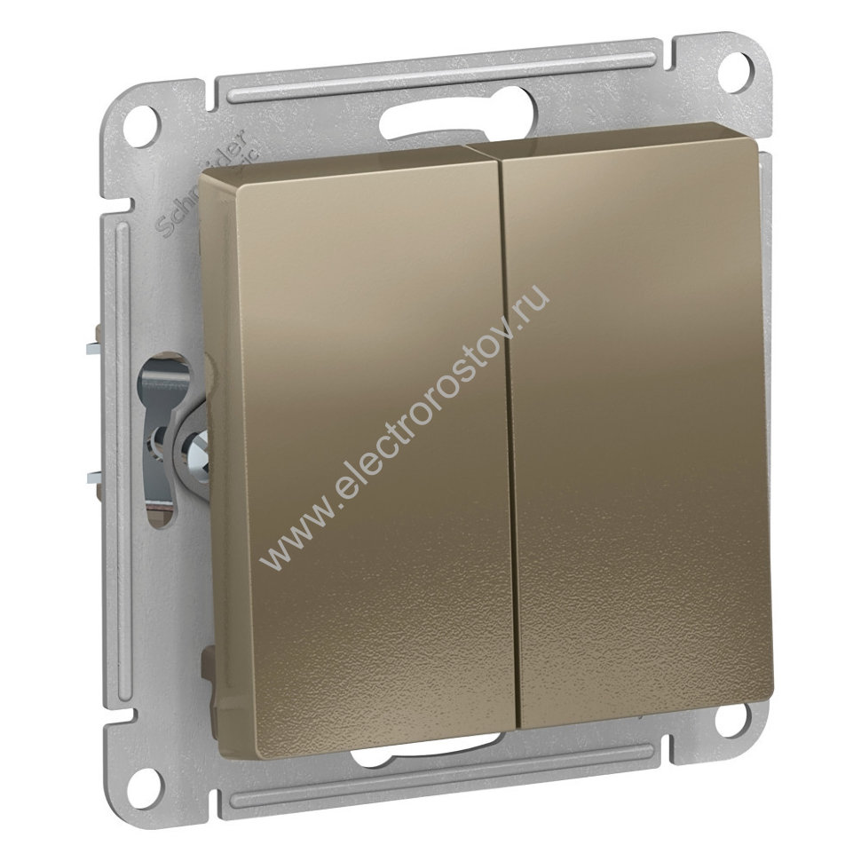 AtlasDesign Шампань Выключатель с самовозвратом двойной Schneider Electric