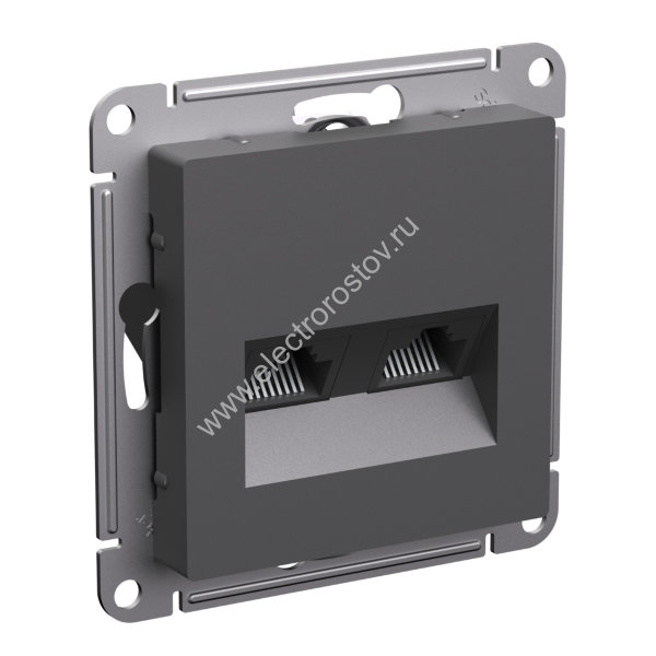 AtlasDesign Базальт Розетка компьютерная 2-ая RJ45+RJ45, кат. 5е Schneider Electric