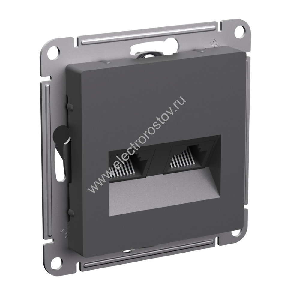 AtlasDesign Базальт Розетка компьютерная 2-ая RJ45+RJ45, кат. 5е Schneider Electric