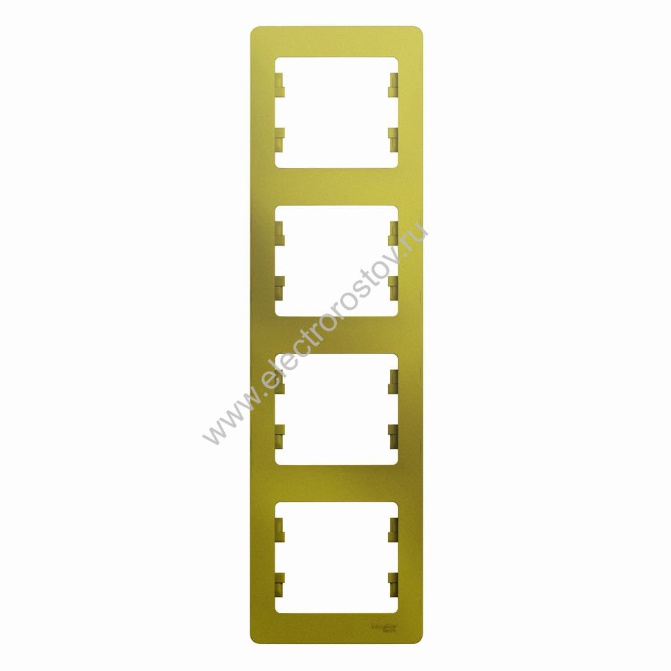 Systeme Electric Glossa Фисташковый Рамка 4-ая вертикальная