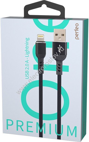 Шнур USB A - iPhone Lightning 1м черный Perfeo
