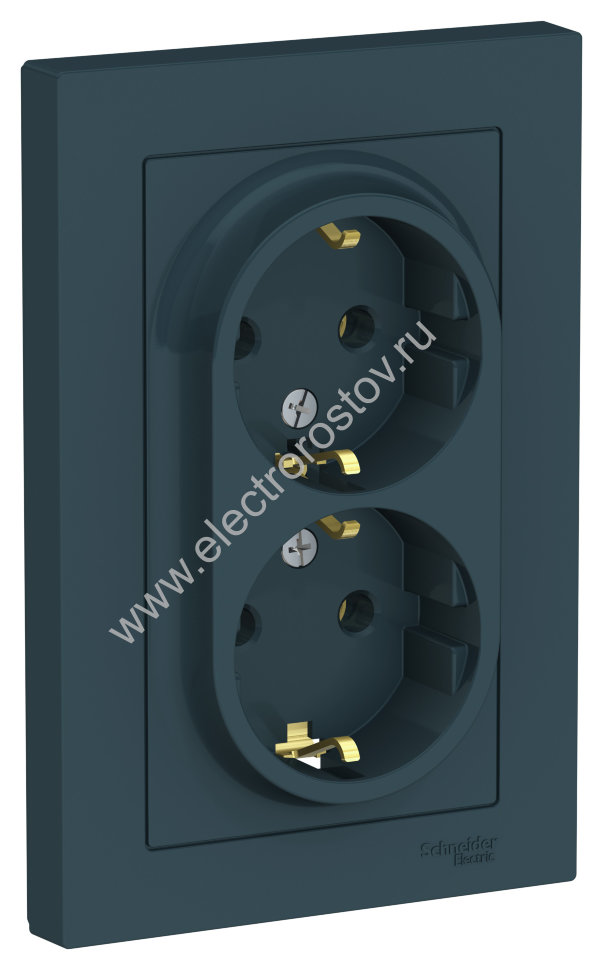 AtlasDesign Изумруд Розетка 2-ая с/з, в сборе Schneider Electric