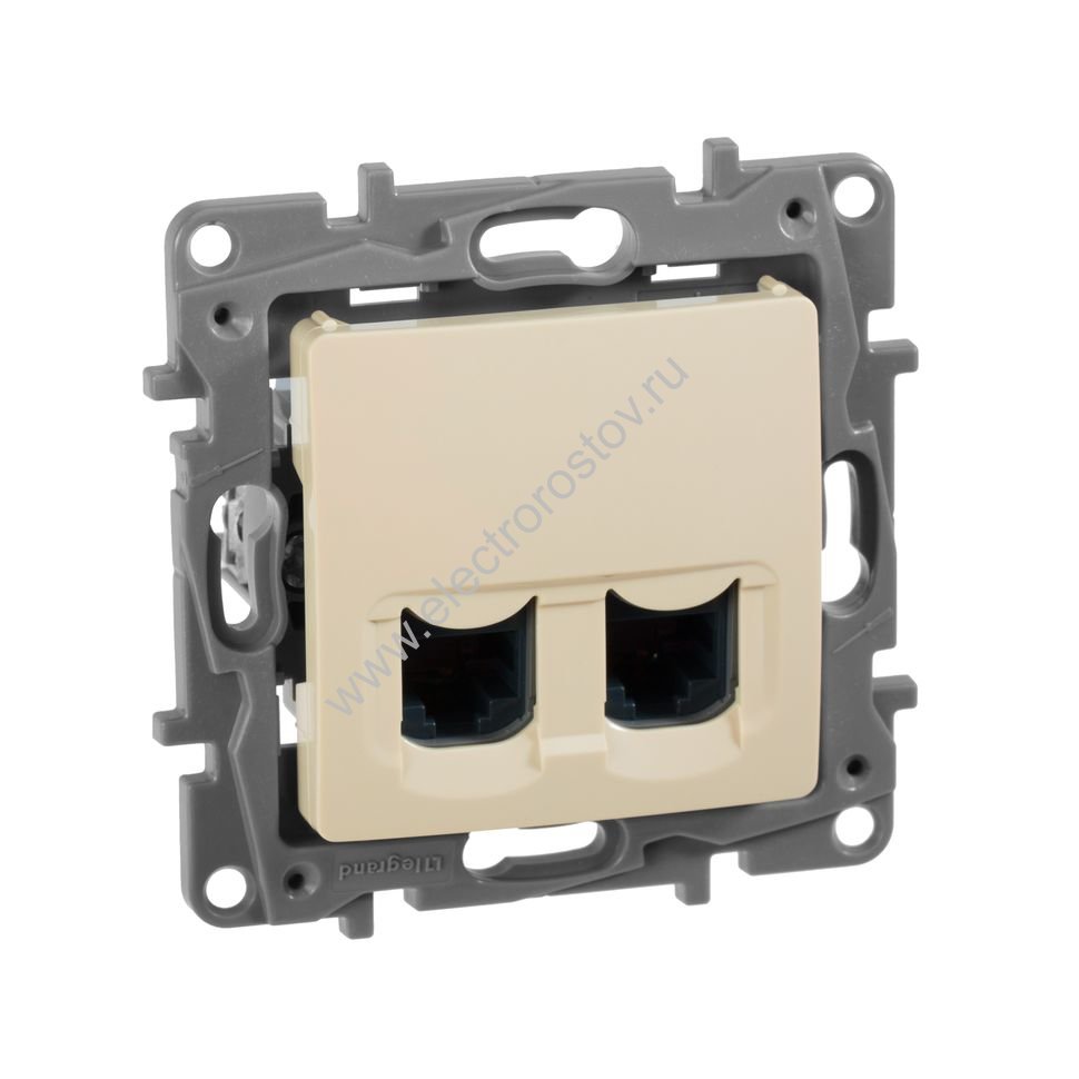 Etika Слоновая кость Розетка компьютерная 2-ая RJ-45, категория 5e Legrand