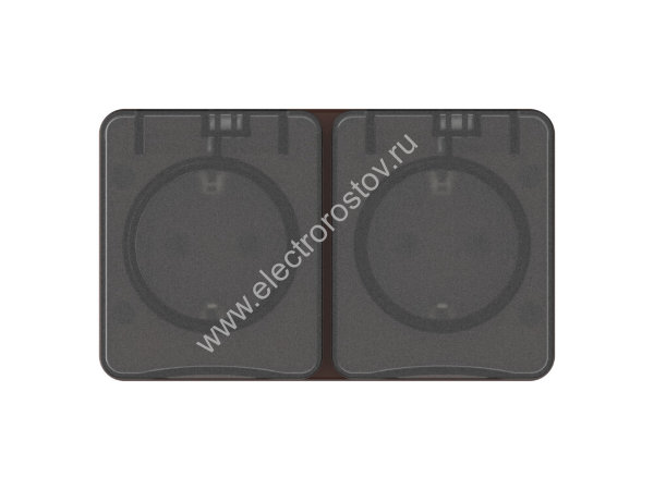 AtlasDesign Profi54 Коричневый Розетка двойная с з/к со шторками Schneider Electric