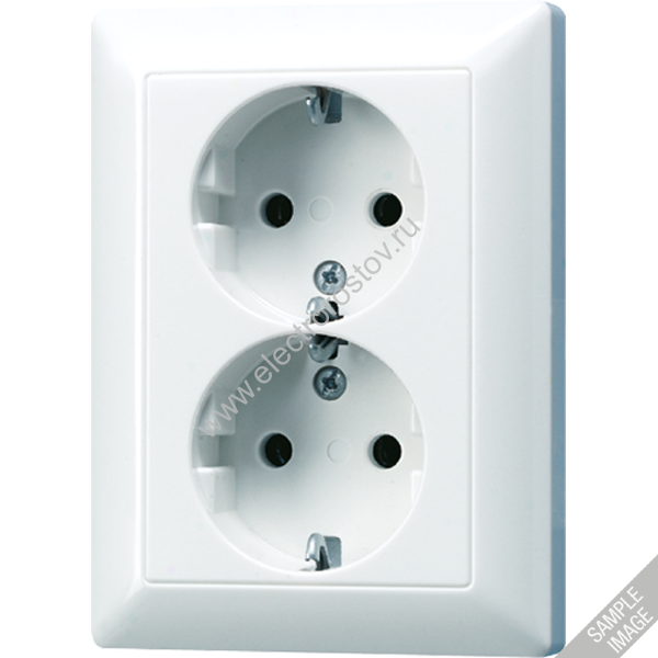 JUNG EcoProfi Бежевая Розетка 2-ая с/з литая с винт. зажимами