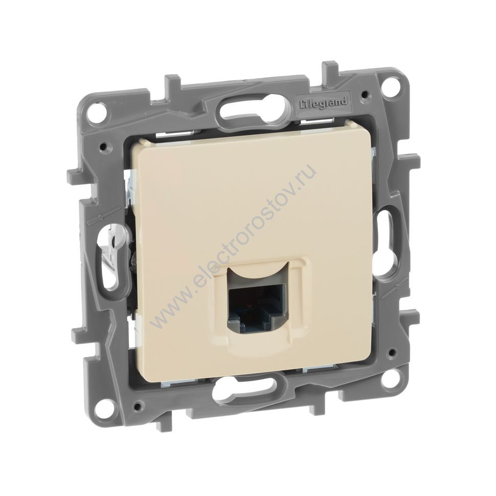 Etika Слоновая кость Розетка компьютерная 1-ая RJ-45, категория 5e Legrand