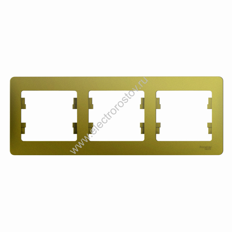 Glossa Фисташковый Рамка 3-ая горизонтальная Schneider Electric