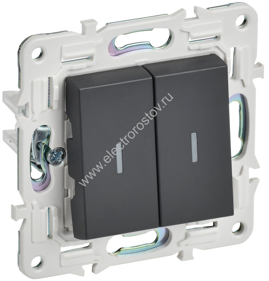 IEK SKANDY Титан Выключатель 2-клавишный с индикацией 10А SK-V09T