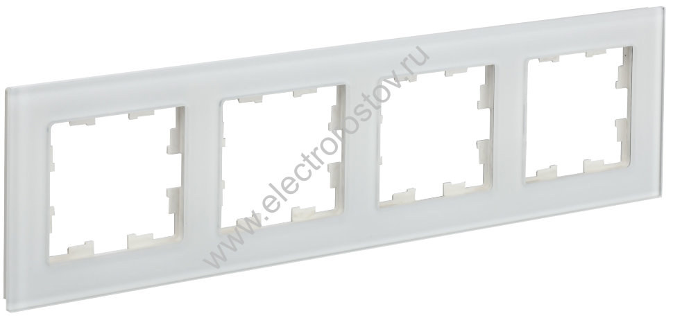 IEK BRITE DECOR Белый матовый стекло Рамка 4-м РУ-4-2-Бр