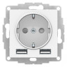 Systeme Electric AtlasDesign Белый Розетка SO + USB A+A, 5В/2,4А, 2х5В/1,2А, механизм