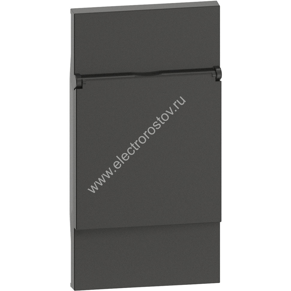 Living now Черный Лицевая панель с крышкой для розеток 2К+З немецкого стандарта 2 мод Bticino