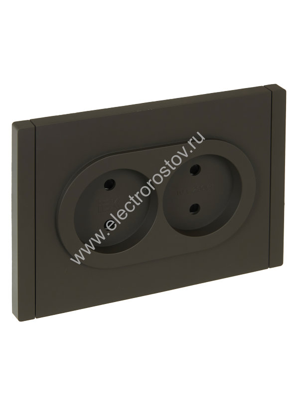 IEK FORTE&PIANO Серый Розетка 2-я б/з со шт безвинтовое крепление10А FP325