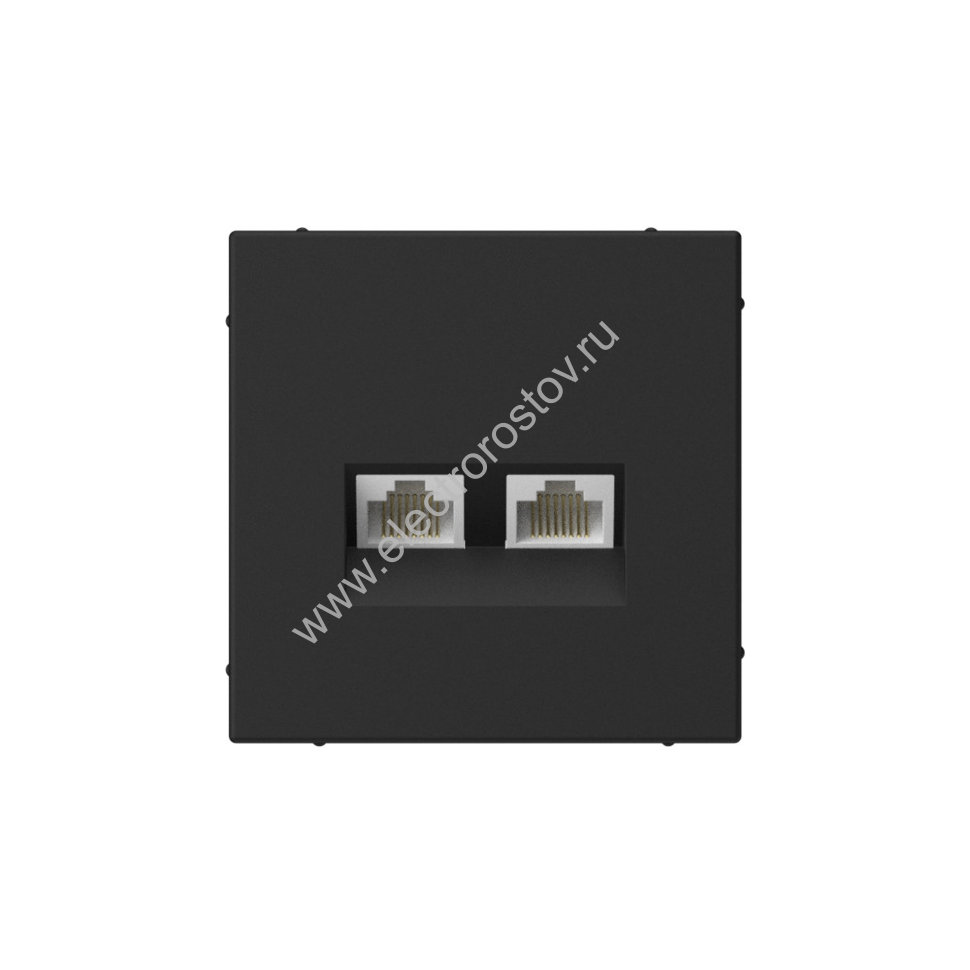 Systeme Electric ArtGallery Карбон Розетка двойная компьютерная RJ45+RJ45, кат. 5е, механизм