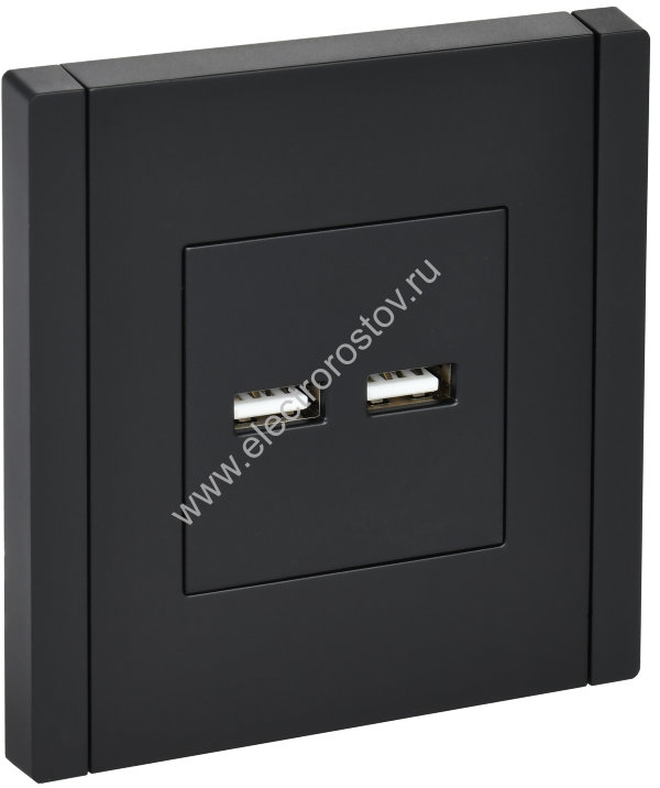 IEK FORTE&PIANO Черный Розетка USB A+A 3,1А FP149