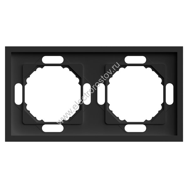 STEKKER Эмили Черный уголь, soft touch Рамка 2-местная