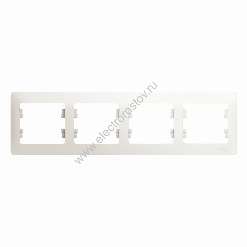 Glossa Перламутр Рамка 4-ая горизонтальная Schneider Electric