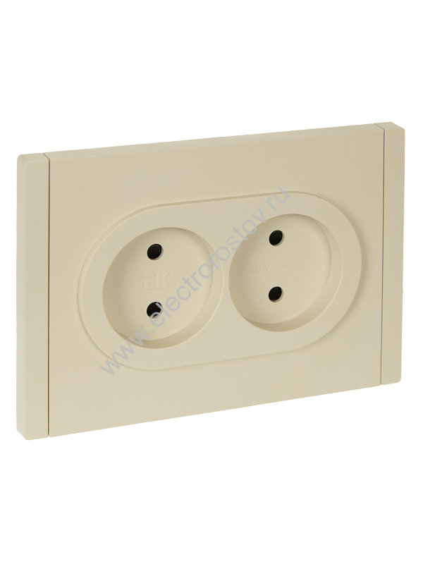 IEK FORTE&PIANO Ваниль Розетка 2-я б/з со шт безвинтовое крепление10А FP425