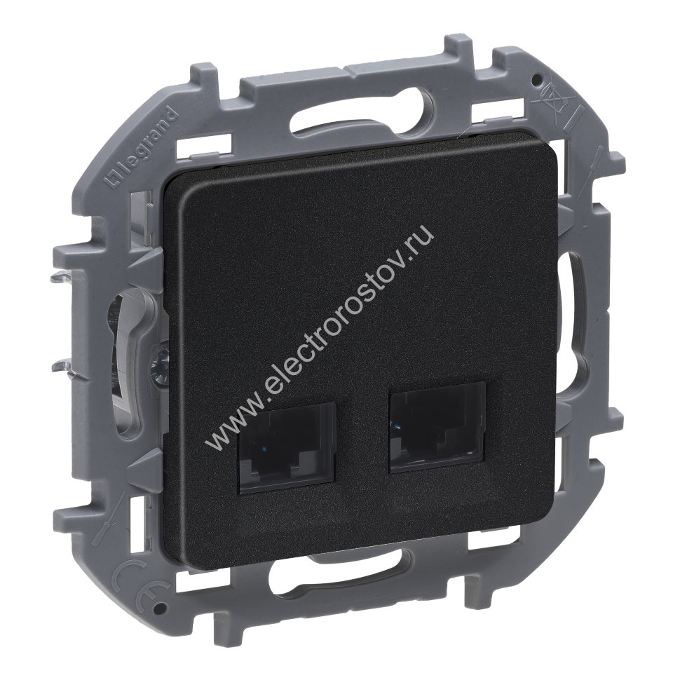 INSPIRIA Антрацит Розетка 2-ая RJ 45 - категория 6 - UTP Legrand