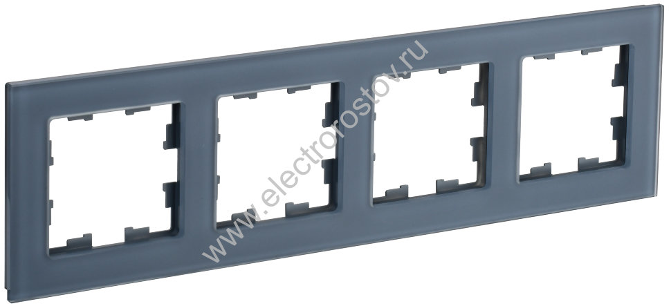 IEK BRITE DECOR Маренго матовый стекло Рамка 4-мест. РУ-4-2-Бр