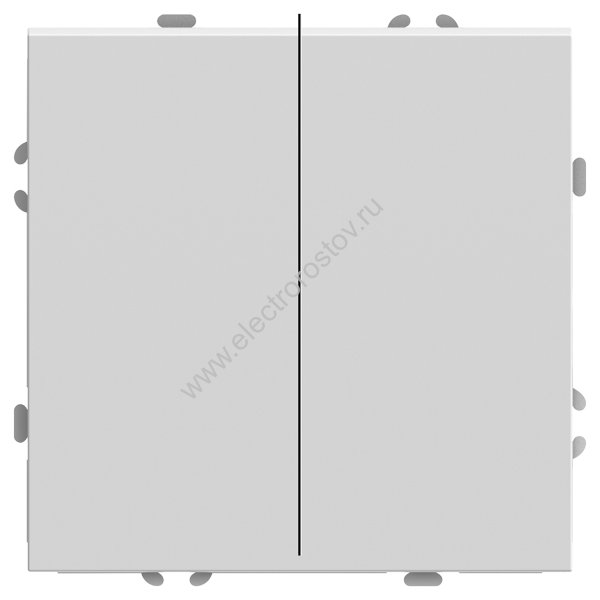 Эмили Переключатель 2-клавишный (механизм), 250В, 10А, белый фарфор, soft touch