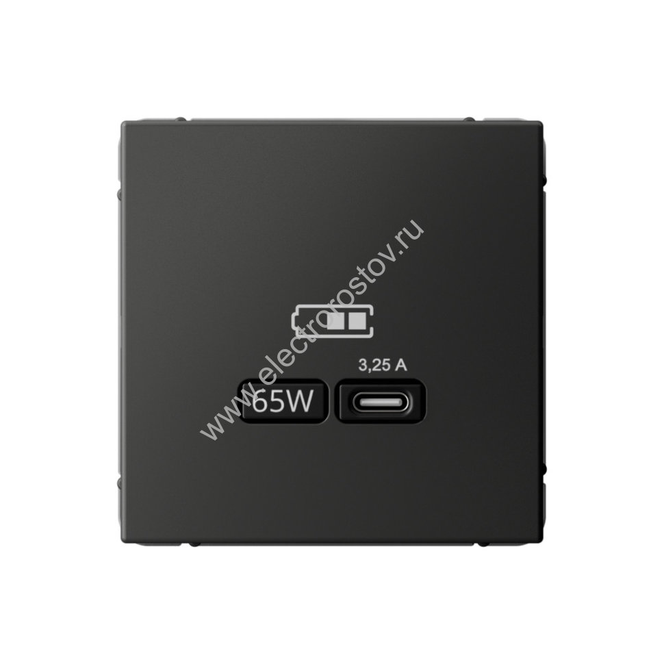 Systeme Electric ArtGallery Базальт USB Розетка тип-С 65Вт высокоскор.заряд. QC, PD, механизм 