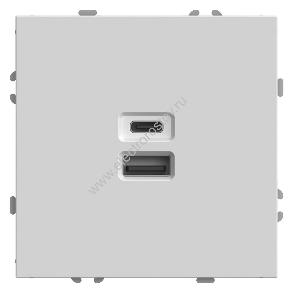 STEKKER Эмили Белый фарфор, soft touch Розетка 2-местная USB + Type C 20W