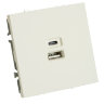 STEKKER Эмили Белый фарфор, soft touch Розетка 2-местная USB + Type C 20W