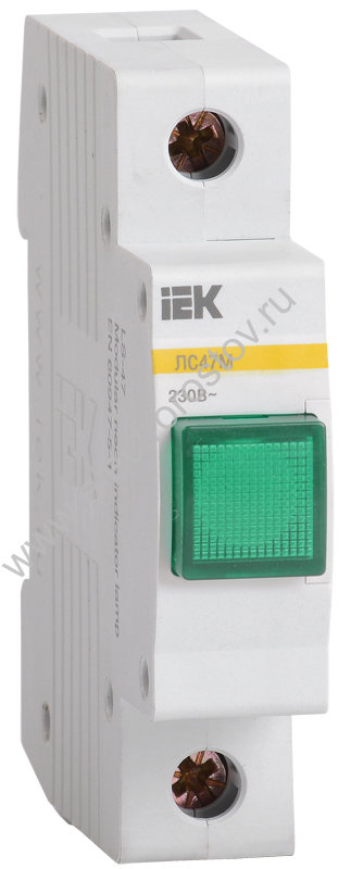 Лампа сигнальная LED 1P зеленая матрица ЛС-47М IEK