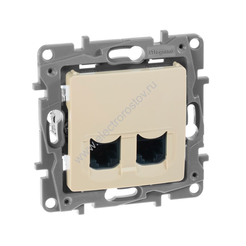 Etika Слоновая кость Розетка компьютерная 2-ая RJ-45, категория 6 Legrand