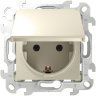 Simon 24 Слоновая кость Розетка 1-ая с крышкой и защитными шторками IP44 Simon