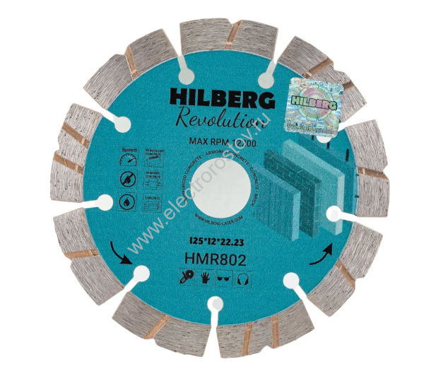 Круг алмазный отрезной TURBO SEGMENT Revolution 125x12*22.23мм TRIO-DIAMOND