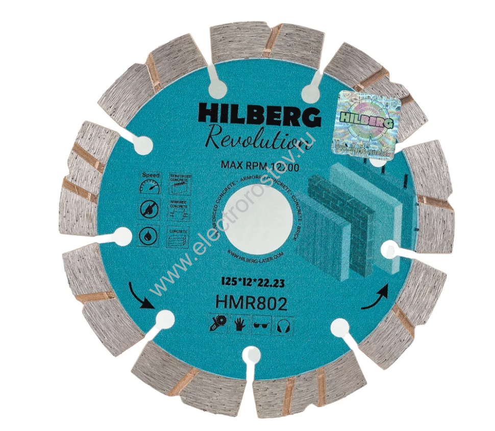 Круг алмазный отрезной TURBO SEGMENT Revolution 125x12*22.23мм TRIO-DIAMOND