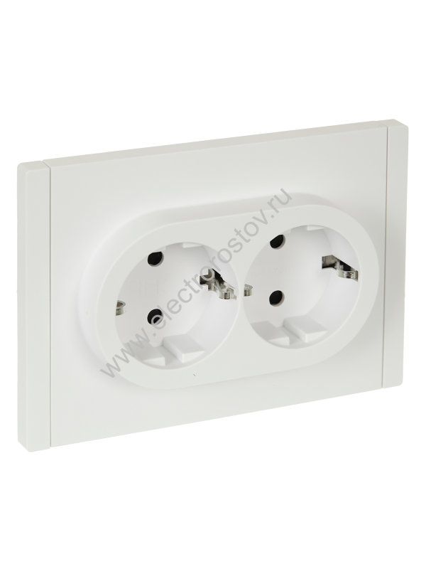 IEK FORTE&PIANO Белый Розетка 2-я с/з со шт безвинтовое крепление 16А FP223