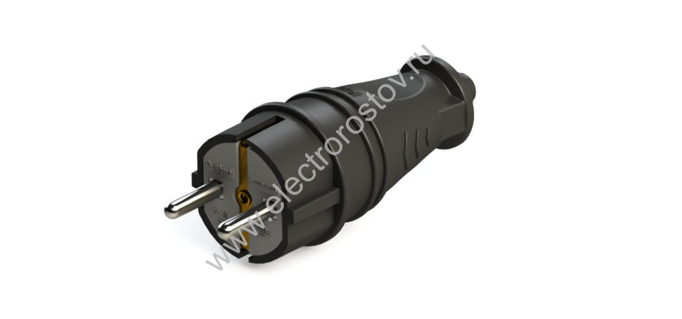 Вилка прямая каучук 2P+E 16А 250В IP44 Schneider Electric